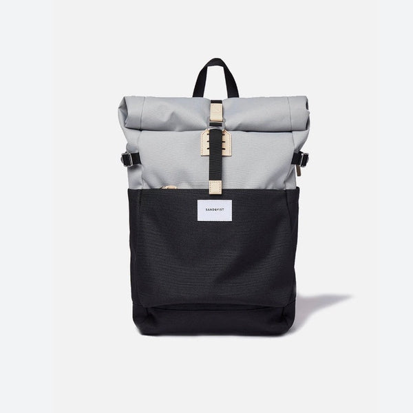 Sandqvist - Ilon vatnsheldur bakpoki, svartur/grár (minni týpan af Bernt)