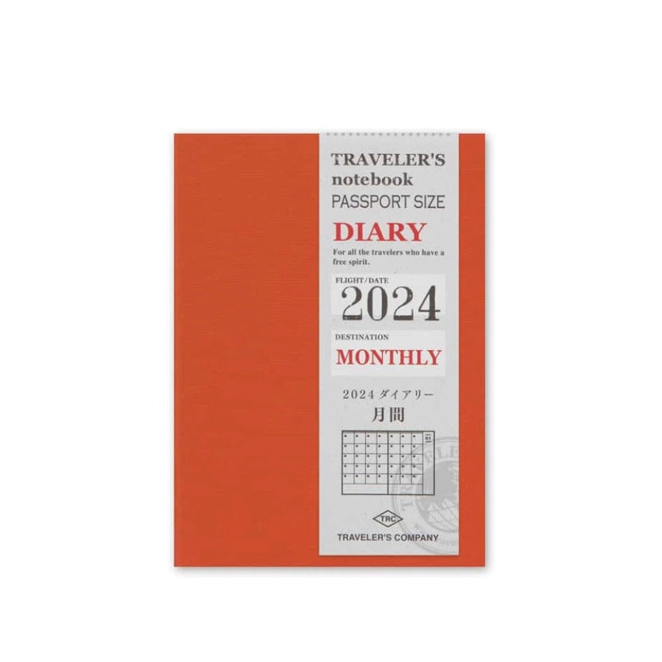 PASSPORT SIZE – 2025 forprentað dagbókarinnvols, mánuður á hverri opnu (1 bók)