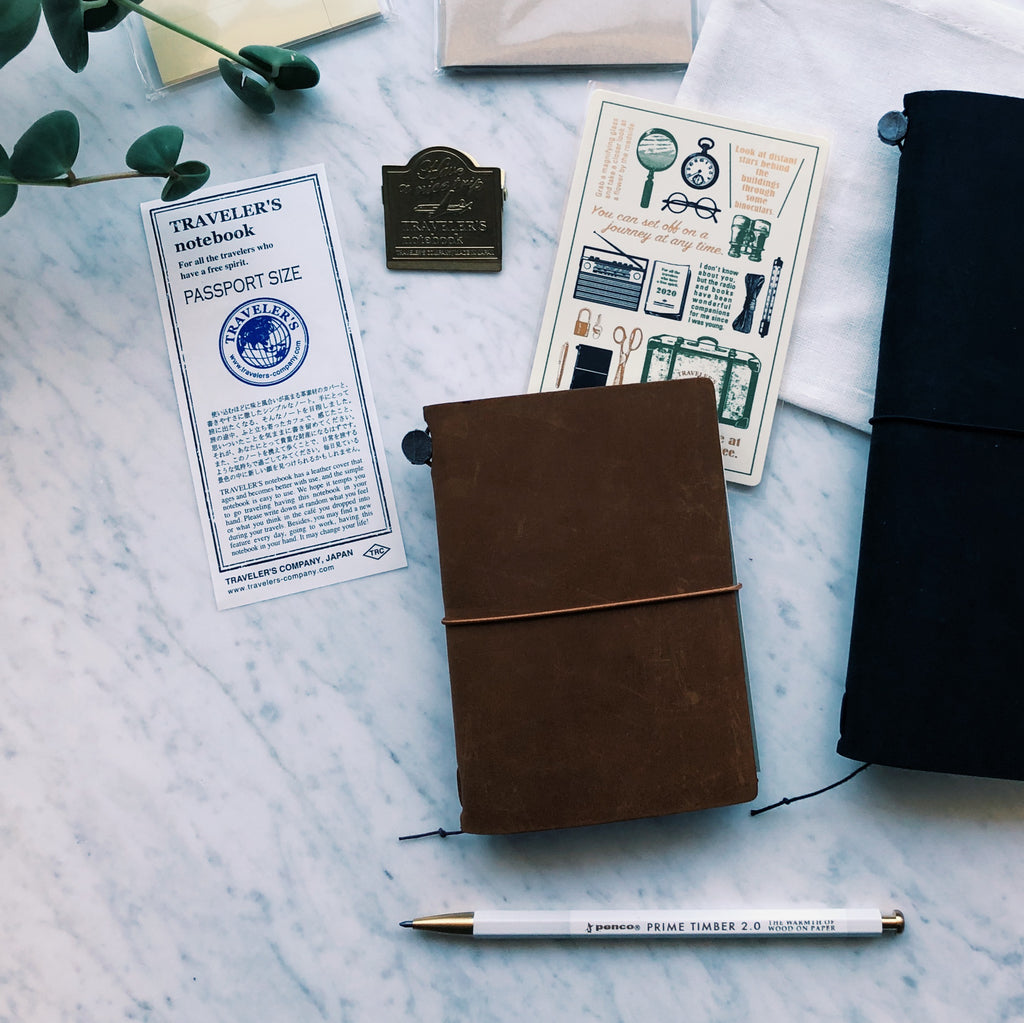 Traveler´s passport size Notebook – dökkbrún