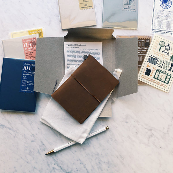 Traveler´s passport size Notebook – ljósbrún